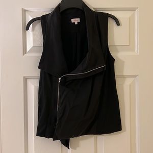 Pixley Malynn Asymmetrical Soft Moto Vest, Black , size small